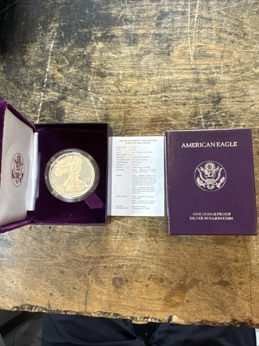 1986-S Proof American Silver Eagle $1 With OGP & COA
