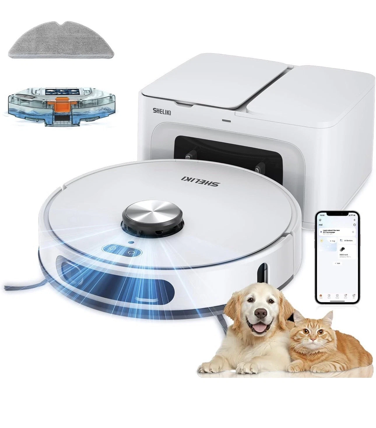 Robot Vacuum and Mop Combo, 3-in-1 Robotic Vacuums Cleaner with 70-Day Self-Empt
Opens in a new wind