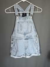 Gap Teen Girls Medium 8 Denim Jean Bib Shortalls Romper Blue Denim Light Wash