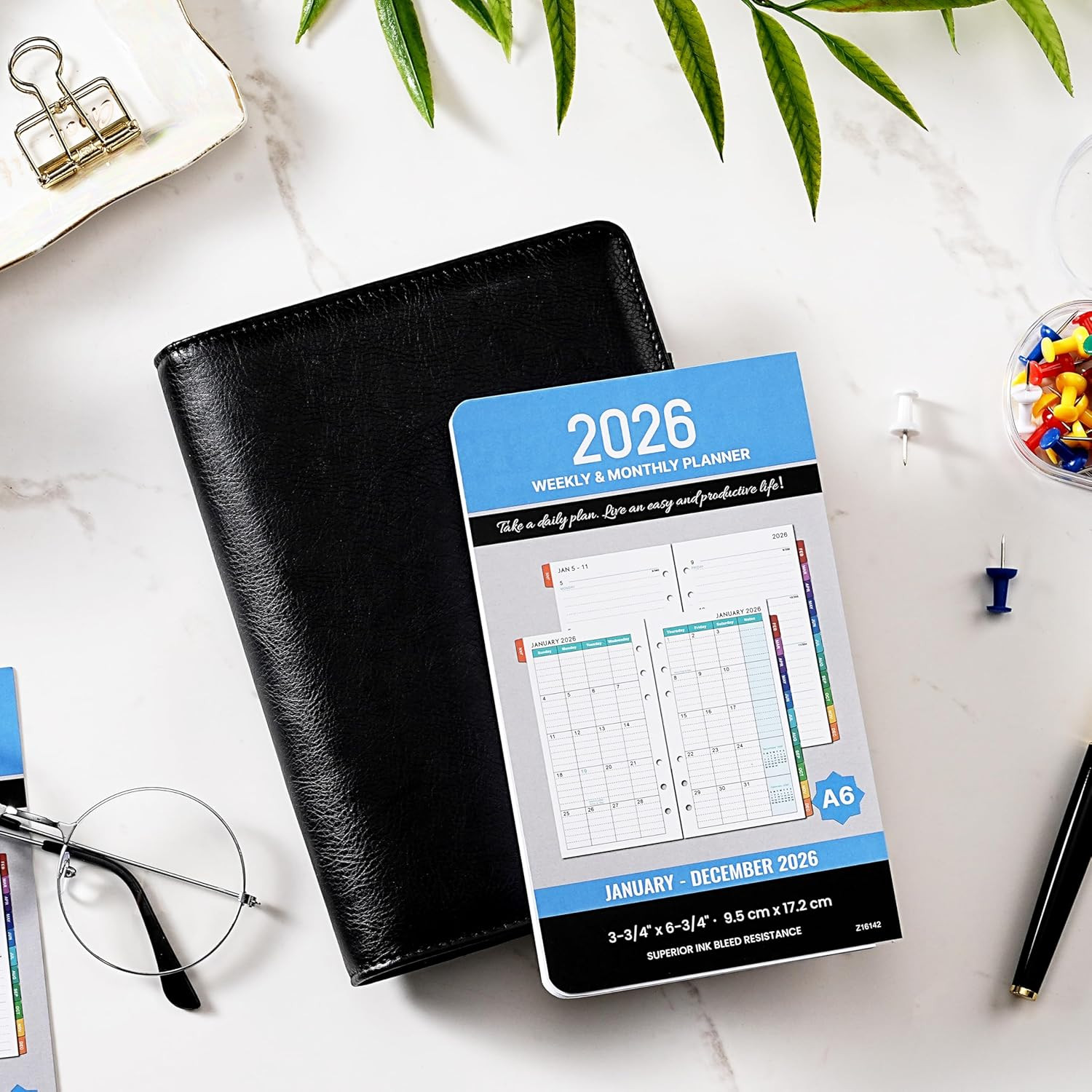 2026 Planner Refills - A6 Weekly and Monthly Planner Inserts, 4" X 6.73", Jan. 2