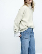 NWT H M Premium Selection Mohair-Blend Sweater Sz L. Light Beige. Sold Out