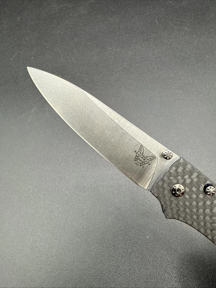 Cuchillo plegable pequeño de fibra de carbono Shoki Nak-Lok Nakamura M390 hecho en banco 480-1 Foto 3 de 4