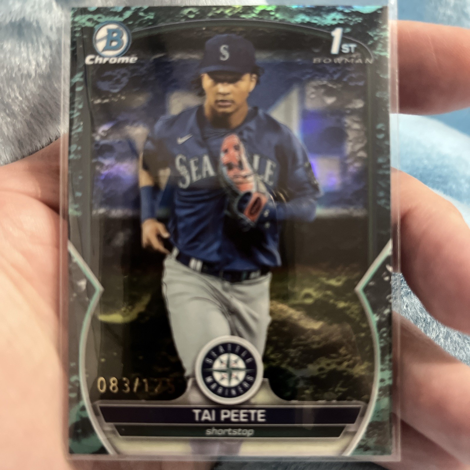 2023 Bowman Chrome Draft TAI PEETE 1st Aqua Lunar Crater Refractor #/125!