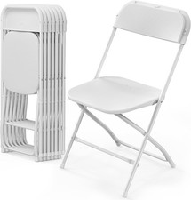 8 Pack Metal Folding Chairs w/ Plastic Seat  Back Heavy-Duty Metal Frame