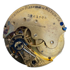 Antique 6s 1887 Waltham 7 Jewel Mechanical Hunter Pocket Watch Movement E USA