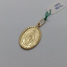 CIONDOLO MEDAGLIA SACRA MADONNA MIRACOLOSA IN ORO GIALLO 18KT 750 2,1 GR. (8416)