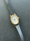 Vintage Woman’s Timex Watch Black Leather Band