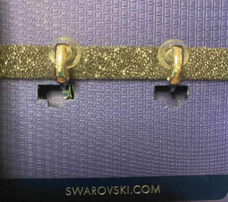 Pendientes colgantes de plumas de perlas de cristal de Swarovski plateados usados Japón Foto 4 de 4