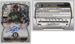 2023 Bowman Chrome Prospect Speckle Refractor /299 Colby Thomas #CPA-CT Auto