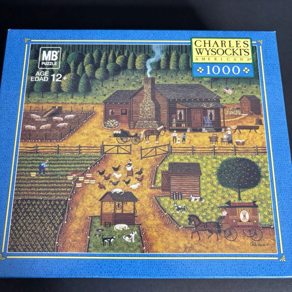 Charles Wysocki Pioneers Jigsaw Puzzle 2005 Milton Bradley Americana 1000 Pc NEW - Image 3 of 4