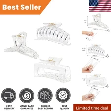 Fashion-Forward Clear Hair Clips - Durable Jaw Claws for All Styles (3 pcs)