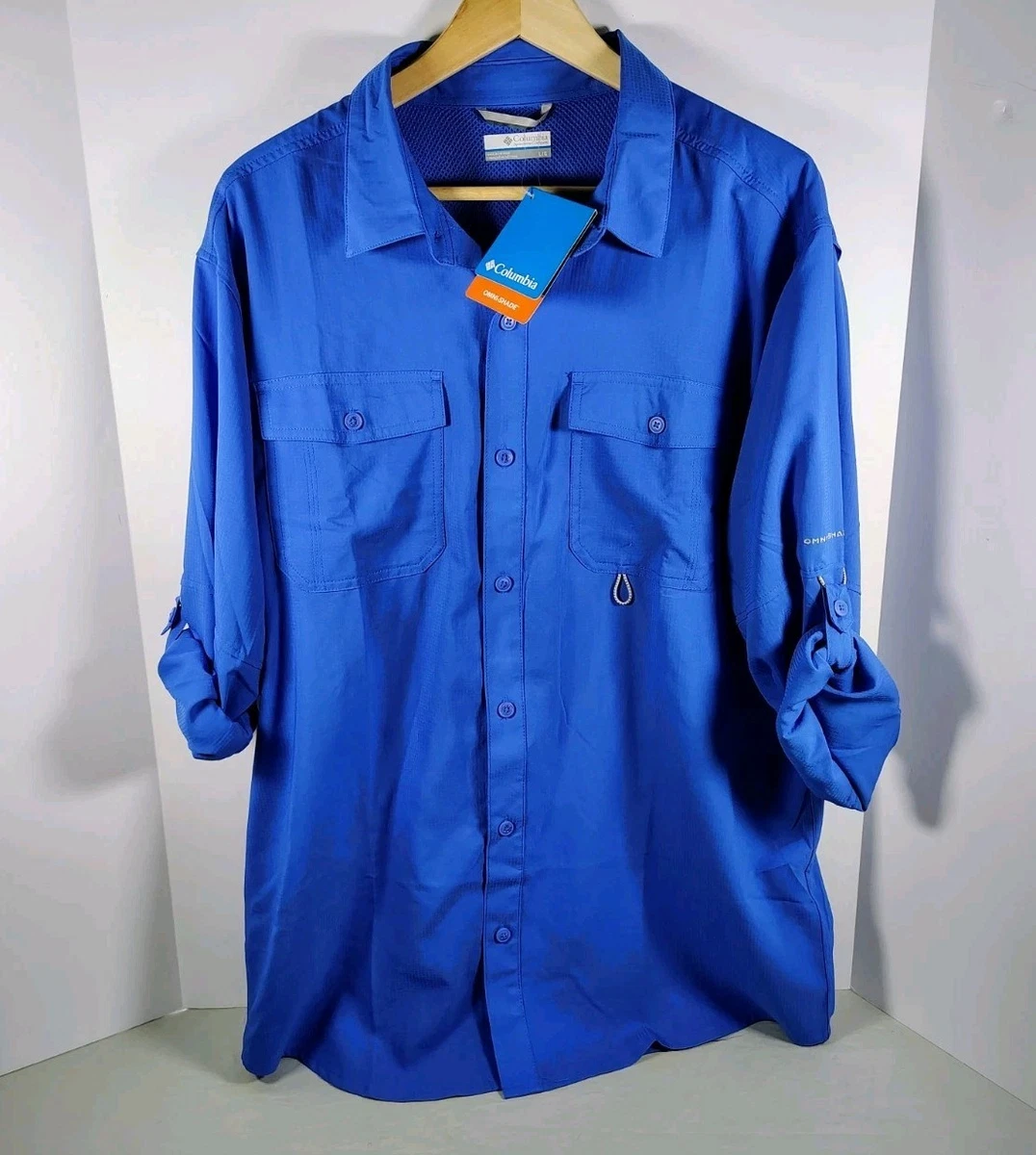Chemise De Pêche Columbia PFG Manches Longues - Rouge, UPF 50, Omni Shade - Homme XL