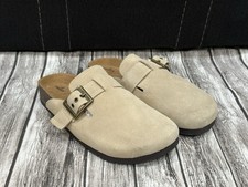 Staheekum Women's Crescent Buckle Clog Sand Color Size 9