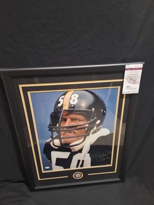 Jack Lambert Pittsburgh Steelers Autographed Framed Photo JSA Authenticated