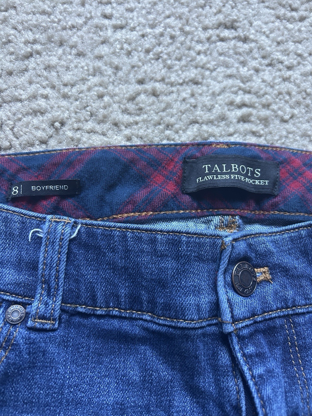 Talbots Plaid Patchwork Pocket Distressed Boyfrie… - image 4