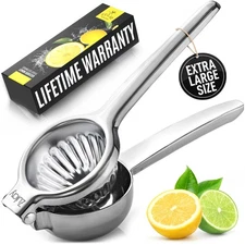 Zulay Kitchen Extra Large Lemon Squeezer Stainless Steel - Easy Squeeze Heavy...