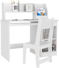 Kids Desk and Chair Set with Storage, Study Desk with Chair for Children 5-8 Yea