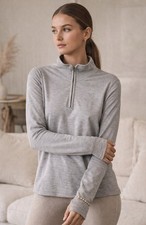 The North Face Women s XL Gray Quarter Zip Pullover Thumbhole Activewear Top