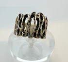 VTG Sterling Silver .925 Made in Mexico MODERNIST RING - 7.2 grams, size 4.75