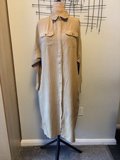 Amsons Islamic life style brown long-sleeved shirt dress M tunic buttoned Thobe