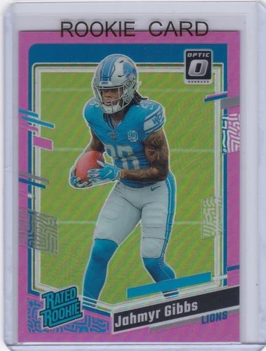 JAHMYR GIBBS ROOKIE CARD 2023 Donruss Optic Lion RARE PINK PRIZM $$ VARIATION RC