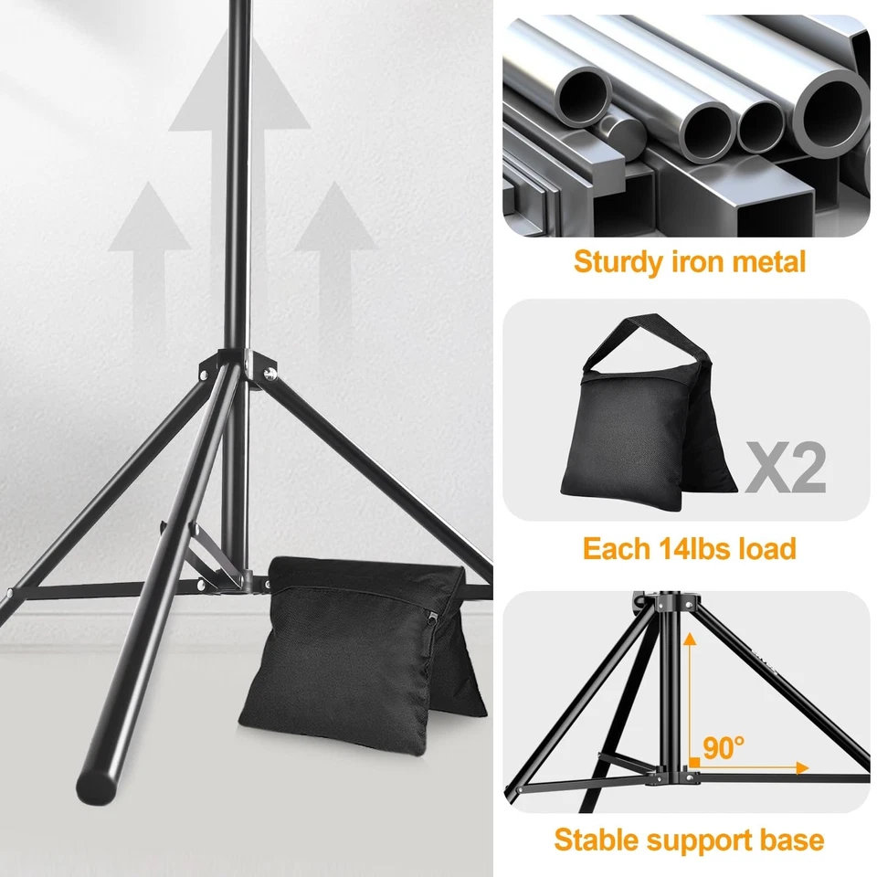 Photo Backdrop Stand kit, 8.5 x 10 ft Back Drop Adjustable Frame for Photogra... - Image 4 of 4