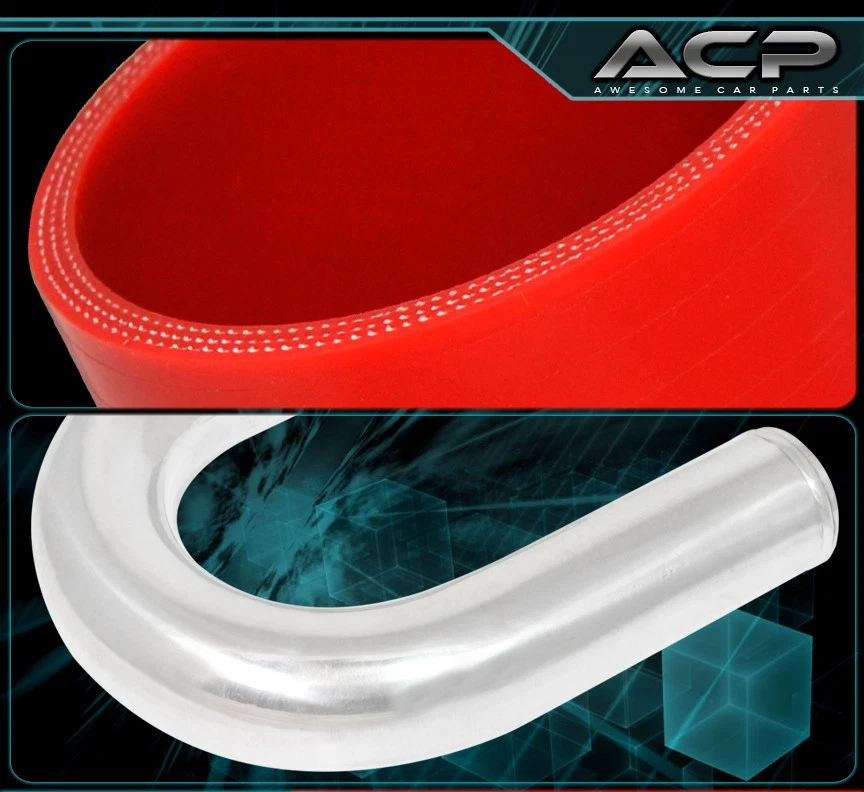 Turbo Charger 2.5" Aluminum Piping Kit + Fmic Front Mount Intercooler + Clamps - Image 2 of 3