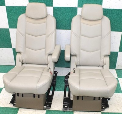 15' ESCALADE SWB Beige Leather Heated Rear LH RH Captains Second Row Seats Pair