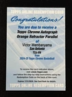 2024-25 Topps Chrome Victor Wembanyama Orange Parallel Auto Redemption /25