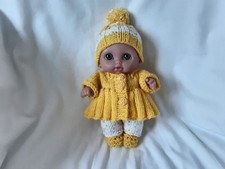 HAND KNITTED DOLLS CLOTHES FOR AN 8IN CHUBBY BERENGUER DOLL