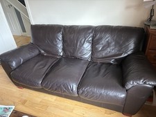 Leather Sofa 2 X 3 Seaters. Chocolate Brown. Used And Some Wear, Good Condition.