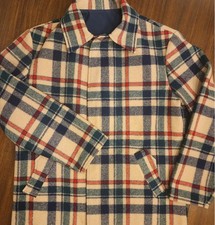 VTG Pendleton 70s Reversible Wool Chore Jacket L Plaid Talon workwear Y2K GORP