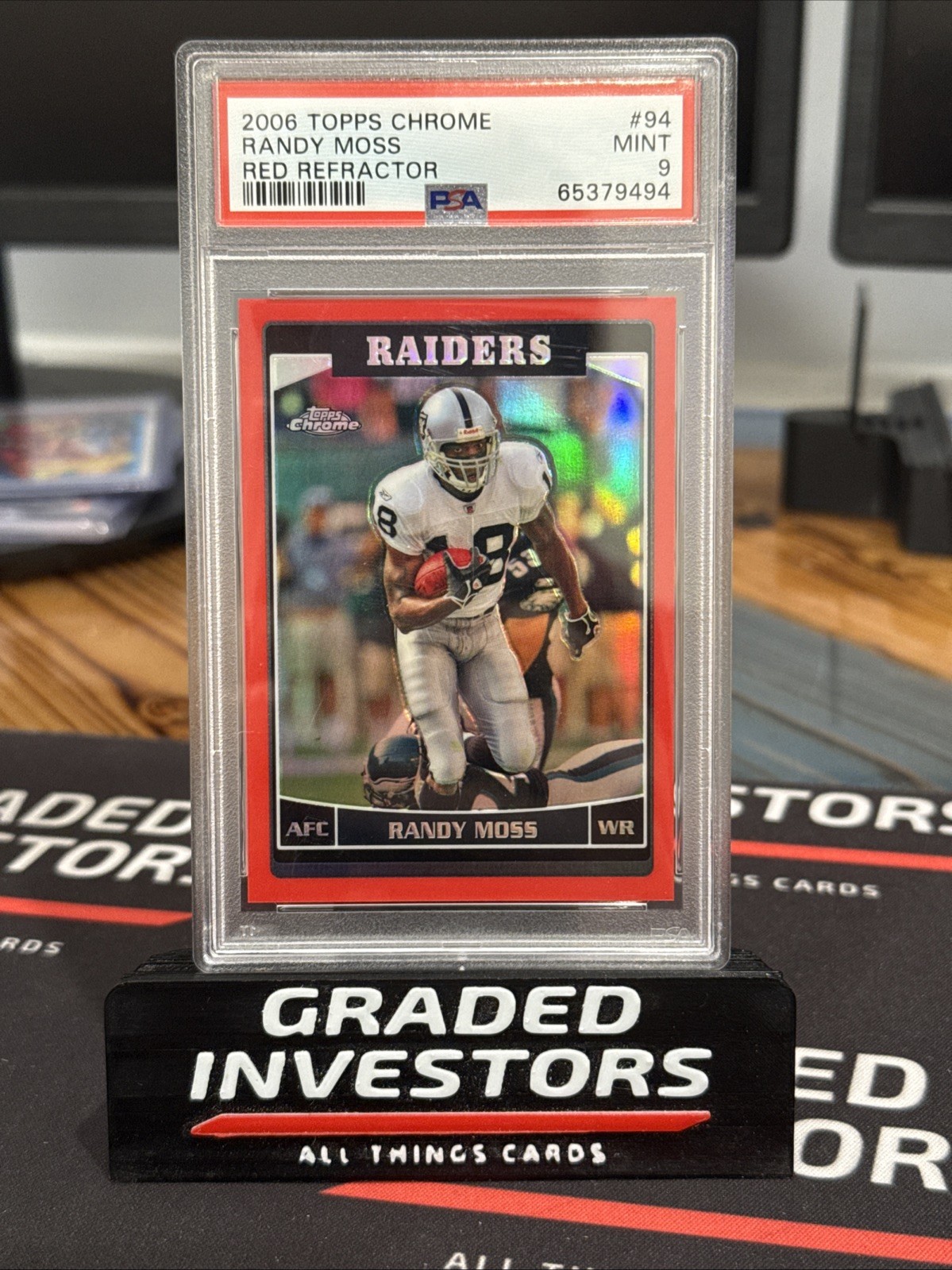 2006 Topps Chrome #94 Randy Moss Red Refractor PSA 9 #/259 Vikings Raiders