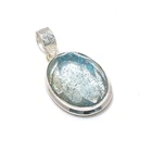 Rare Australian Opal Gemstone Simple 925 Sterling Silver Pendant Gift For Her