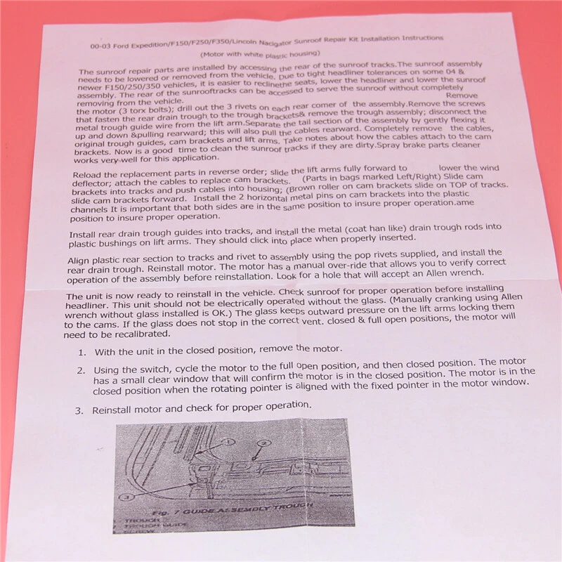 Expedition Sunroof Repair Kit fit 2000-2014 Ford F250 F350 F450 Super Duty — 第 4/4 张图片