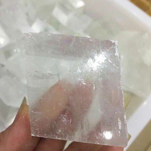 50-70g Natural Optical Calcite Raw Iceland Spar Mineral Specimen Crystal Healing - Picture 3 of 6