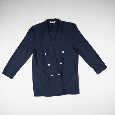 Vintage VERSE Damen Blazer Gr. 36 dunkelblau Zweireihig Business leicht elegant