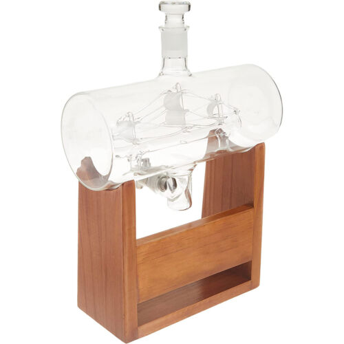 NutriChef Home Bar Glass Barrel Whiskey Alcohol Decanter Set w/ Glasses (Used) - 第 3/9 張圖片
