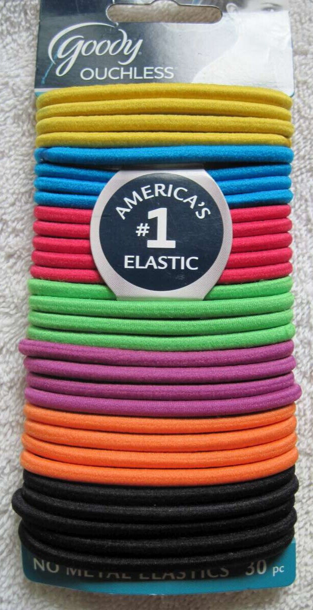 Candy Coated 30 Goody Ouchless Metal-Free Rubber Hair Bands Ponytailers