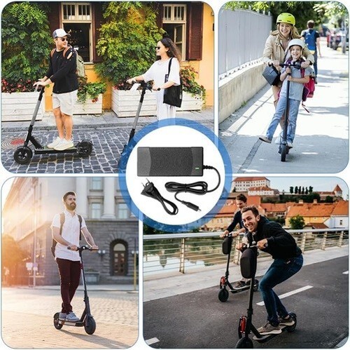 Caricatore Monopattino Elettrico, 42V 2A Caricabatteria per Scooter, Caricabatte - Foto 6 di 6