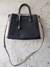 Authentic Michael Kors Medium Mercer Belted Tri-colour Pale Grey Bag, Womens...