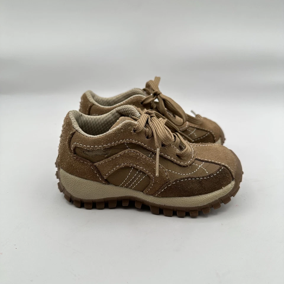 Stride Rite Sneakers Shoes Kids Boys Size 6.5M Brown Leather Chunky Outdoor - Image 2 of 4