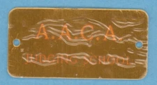 AACA Judging School. Emblem/Plaque. Has protective peel-off.  ST7