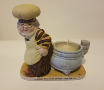 Hershey's Cherish The Good Things Chef Candle Tea Light Holder Figurine Unique 