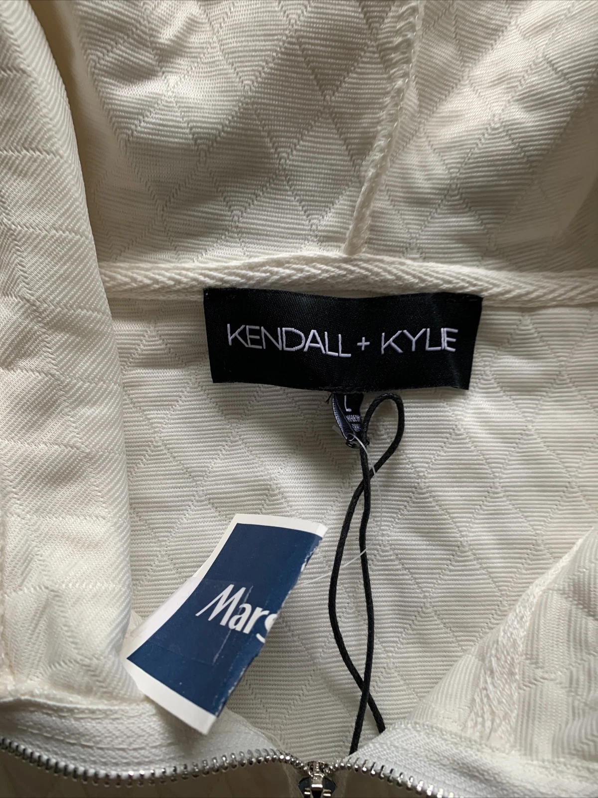 OFF WHITE kendall kylie felpa con cappuccio panna junior taglia large manica lunga nuova con etichetta