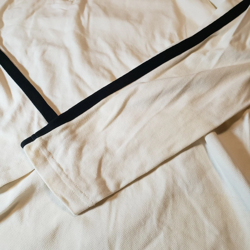 Men's zip pullover LINCS DC&CO Long sleeves cotton XL white w/blue stripe NWOT - Image 3 of 4