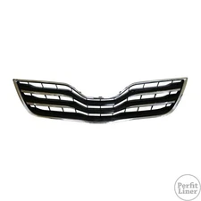 Chrome Grille w/Black Insert Assembly Replacement Fit 10-11 Toyota Camry XLE