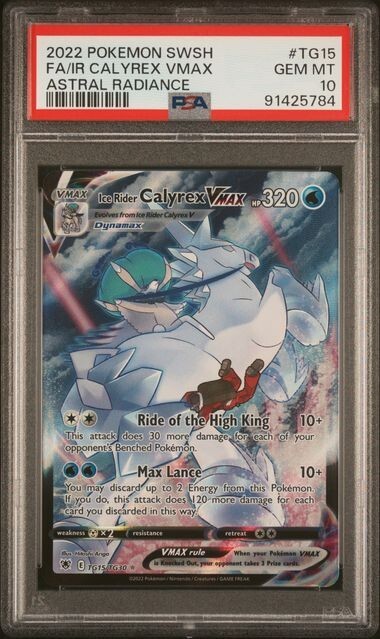 PSA 10 Gem Mint Pokemon Astral Radiance Ice Rider Calyrex VMAX
