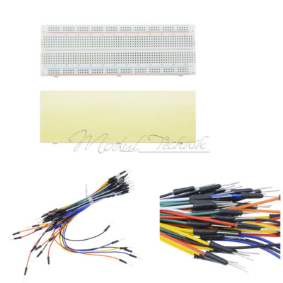 830 Tie Points Solderless PCB Breadboard MB102+65Pcs Jumper Cable Wires MT-