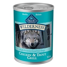 Blue Buffalo Wilderness Chicken and Trout Wet Dog Food Pack of 12 Cans
